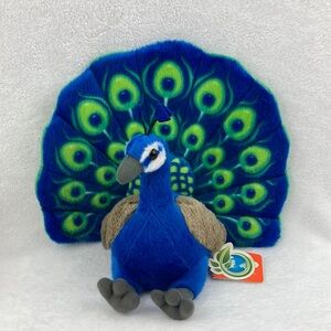 Wild Republic Core Peacock Plush Stuffed Animal Toy Realistic 12” NWT